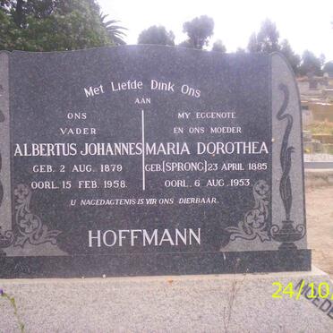 HOFFMANN Albertus Johannes 1879-1958 &amp; Maria Dorothea SPRONG 1885-1953
