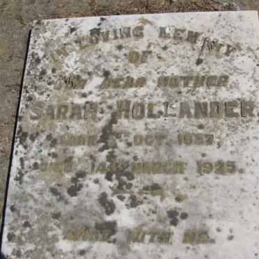 HOLLANDER Sarah 1857-1925