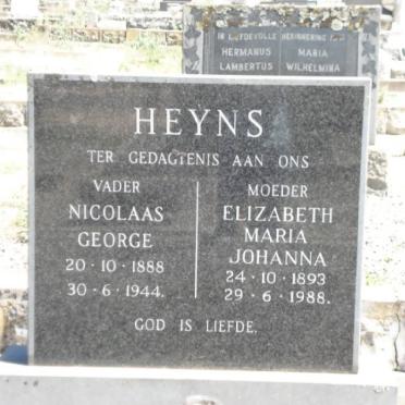 HEYNS Nicolaas George 1888-1944 &amp; Maria Elizabeth Johanna 1893-1988