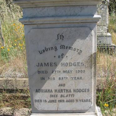 HODGES James -1905 &amp; Adriana Martha  BLATT -1919