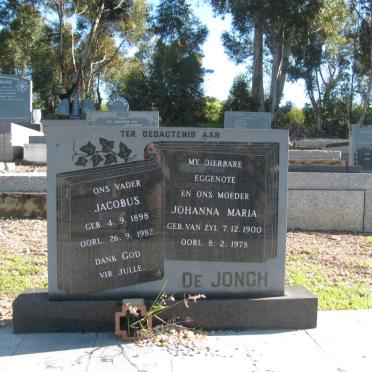 JONGH Jacobus, de 1898-1982 &amp; Johanna Maria VAN ZYL 1900-1978