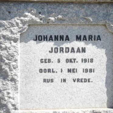 JORDAAN Johanna Maria 1918-1981
