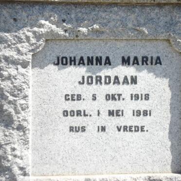JORDAAN Johanna Maria 1918-1981