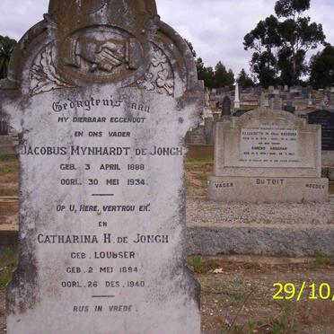 JONGH Jacobus Mynhardt, de 1888-1934 &amp; Catharina H. LOUBSER 1894-1940