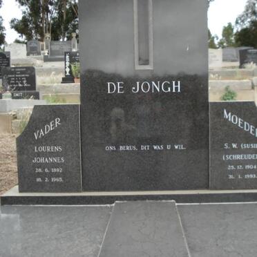 JONGH Lourens Johannes, de 1892-1965 &amp; S.W. SCHREUDER 1904-1993
