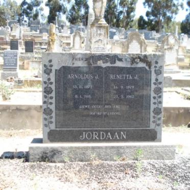 JORDAAN Arnoldus J. 1872-1916 &amp; Renetta J. 1879-1962