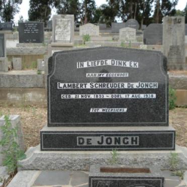 JONGH Lambert Schreuder, de 1893-1938
