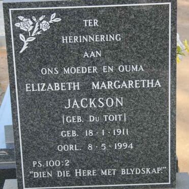JACKSON Elizabeth Margaretha nee DU TOIT 1911-1994