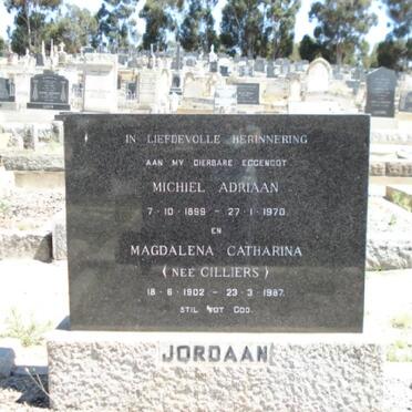 JORDAAN Michiel Adriaan 1899-1970 &amp; Magdalena Catharina CILLIERS 1902-1987
