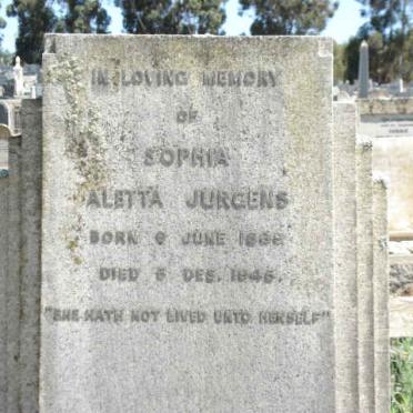 JURGENS Sophia Aletta 1888-1946