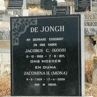 JONGH Jacobus C., de 1900-1971 &amp; Jacomina H. 1909-2009