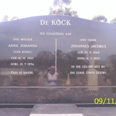 KOCK Johannes Jacobus, de 1868-1953 &amp; Anna Johanna KUHN 1883-1974