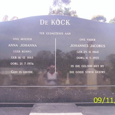 KOCK Johannes Jacobus, de 1868-1953 &amp; Anna Johanna KUHN 1883-1974
