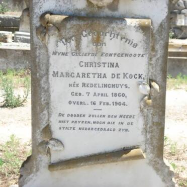 KOCK Christina Margaretha, de nee REDELINGHUYS 1860-1904