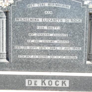 KOCK Wilhelmina Elizabeth, de nee BRETT 1879-1944