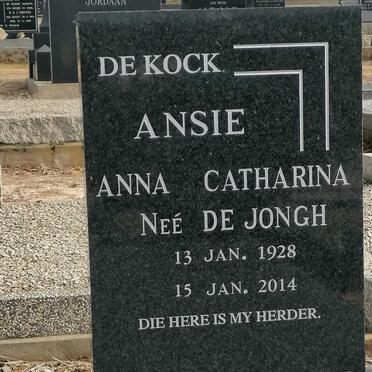 KOCK Anna Catharina, de nee DE JONGH 1928-2014