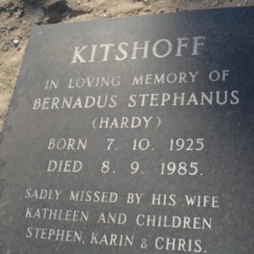 KITSHOFF Bernardus Stephanus 1925-1985
