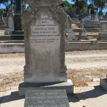 KOCK Josias, de -1935 &amp; Wilhelmina Margaretha ROUX 1865-1943