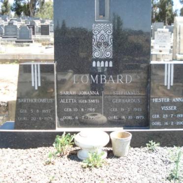 LOMBARD Bartholomeus 1897-1979 &amp; Sarah Johanna Aletta SMIT 1915-1990