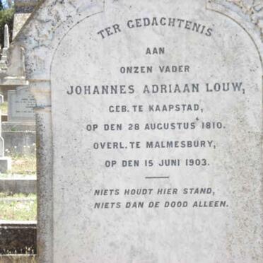 LOUW Johannes Adriaan 1810-1903