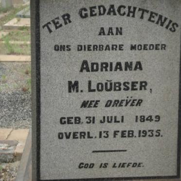 LOUBSER Adriana nee DREYER 1849-1935