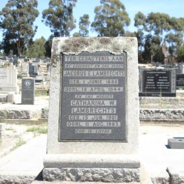 LAMBRECHTS Jacobus E. 1886-1944 &amp; Catharina W. 1901-1983