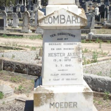 LOMBARD Hester Anna nee JOUBERT 1872-1941