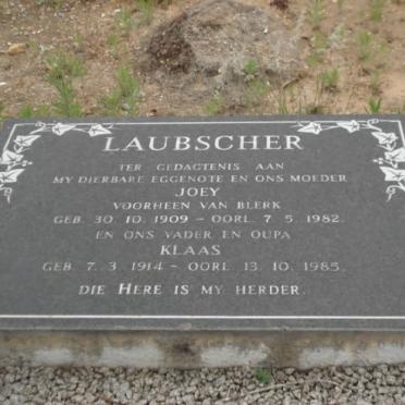 LAUBSCHER Klaas 1914-1985 &amp; Joey VAN BLERK 1909-1982