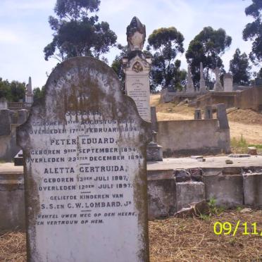 LOMBARD Peter Eduard 1894-1894 :: LOMBARD Susanna 1890-1894 :: LOMBARD Aletta Gertruida 1887-1897