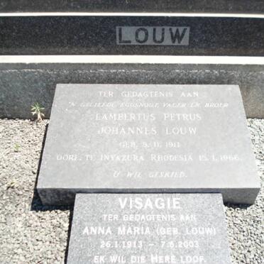 LOUW Lambertus Petrus Johannes 1911-1966 :: VISAGIE Anna Maria nee LOUW 1913-2003