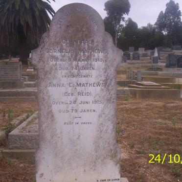 MATHEWS Coenraad Cornelis -1910 &amp;  Anna E. REID -1915