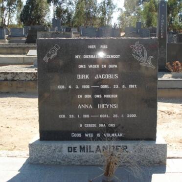 MILANDER Dirk Jacobus, de 1906-1967 &amp; Anna HEYNS 1916-2000