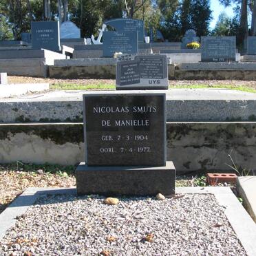 MANIELLE Nicolaas Smuts, de 1904-1977