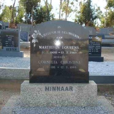 MINNAAR Marthinus Lourens 1900-1969 &amp; Cornelia Christina 1911-1993