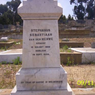 MERWE Stephanus Sebastiaan, van der 1866-1939