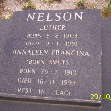 NELSON Luther 1903-1991&amp; Annaleen Francina SMUTS 1913-1993
