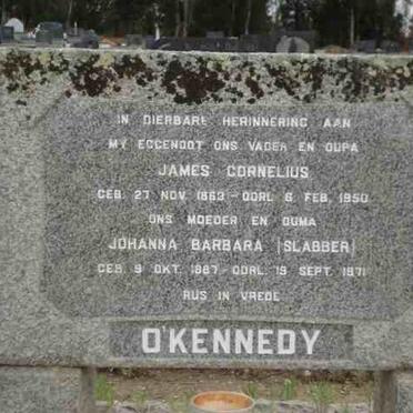 O'KENNEDY James Cornelius 1863-1950 &amp; Johanna Barbara SLABBER 1887-1971