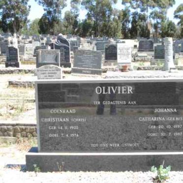 OLIVIER Coenraad Christiaan 1902-1974 &amp; Johanna Catharina BESTER 1897-1987