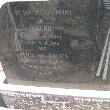 REAY Joseph 1865-1919 &amp; Alice DAVIES 1871-1959
