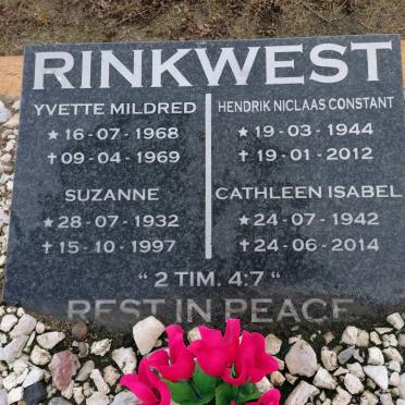 RINKWEST Hendrik Niclaas Constant 1944-2012 &amp; Cathleen Isabel 1942-2014 :: RINKWEST Yvette Mildred 1968-1969