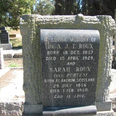 ROUX A.J.T. 1857-1929 &amp; Sarah PURVES 1856-1950