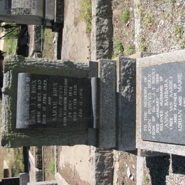 ROUX A.J.T. 1857-1929 &amp; Sarah PURVES 1856-1950 :: ROUX John Purves -1968 &amp; Anna Barbara VAN AARDE -1982 