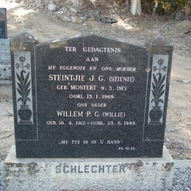 SCHLECHTER Willem P.G 1912-1989 &amp; Steinjie J.G. MOSTERT 1917-1969
