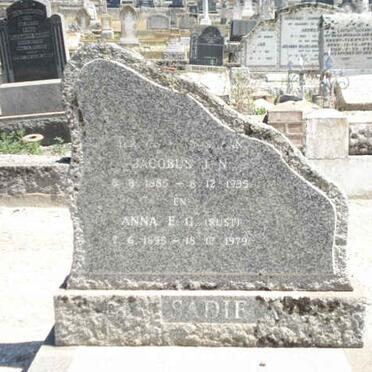 SADIE Jacobus J.N. 1885-1935 &amp; Anna E.G. RUST 1895-1979