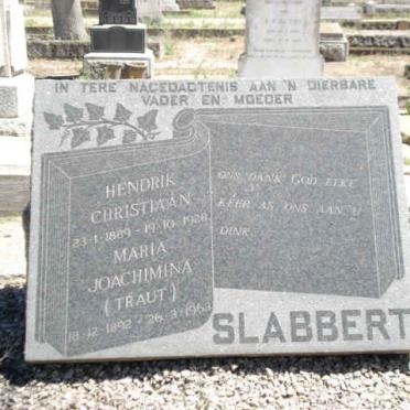 SLABBERT Hendrik Christiaan 1889-1928 &amp; Maria Joachimina TRAUT 1892-1963