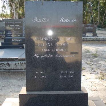 SMIT Johannes J.C 1920-1966 &amp; Helena D. LE ROUX 1918-1992