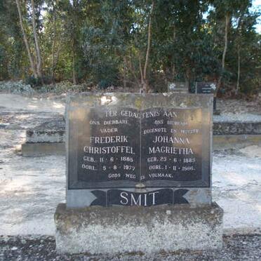 SMIT Frederik Christoffel 1885-1977 &amp; Johanna Magrietha 1885-19?6