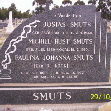 SMUTS Josias 1859-1946 :: SMUTS Michiel Rust 1889-1960 &amp; Paulina Johanna DE KOCK 1893-1977