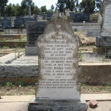 SMUTS Maria Magdalena nee LOUBSER 1849-1892 :: SMUTS Anna Magdalena 1883-1902 :: SMUTS Rachel Maria 1893-1896