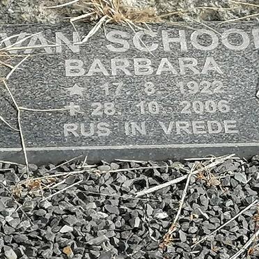 SCHOOR Barbara, van 1922-2006